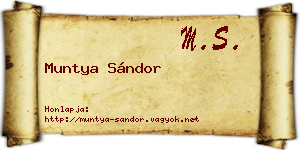 Muntya Sándor névjegykártya